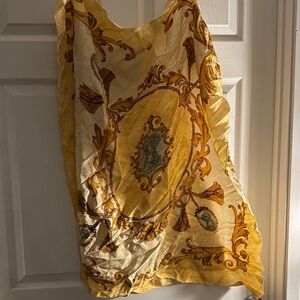 Elegant Yellow and Gold Scarf silk Adriana Papell